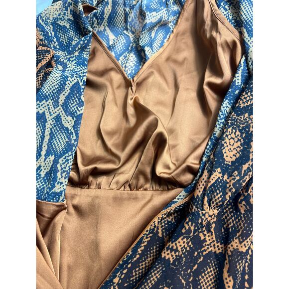 Finders Keepers Snake Print LANA Mini Dress Long Sleeve Size 10 NEW - Picture 9 of 11